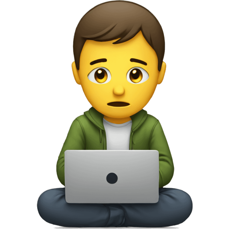 sad person with laptop emoji