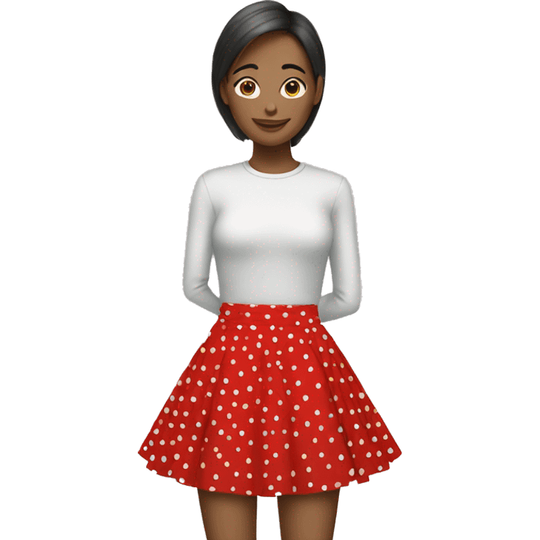 RED SKIRT WITH DOTS  emoji