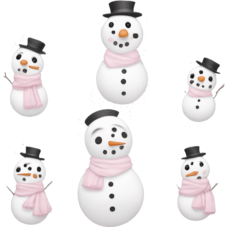 Cute white and light pink snowman emoji