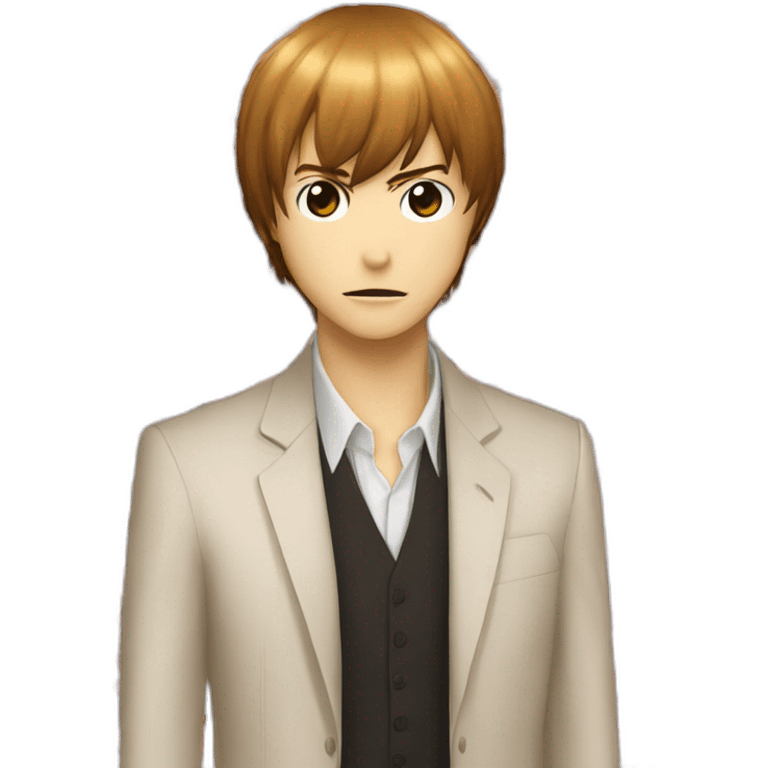 Light yagami avec des yeux rouges emoji