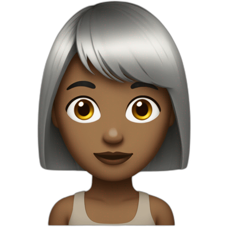 Fille frange cheveux noir emoji