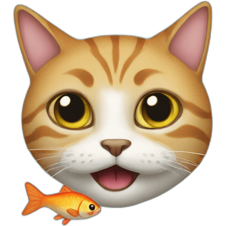 cat with a fish in mouth emoji