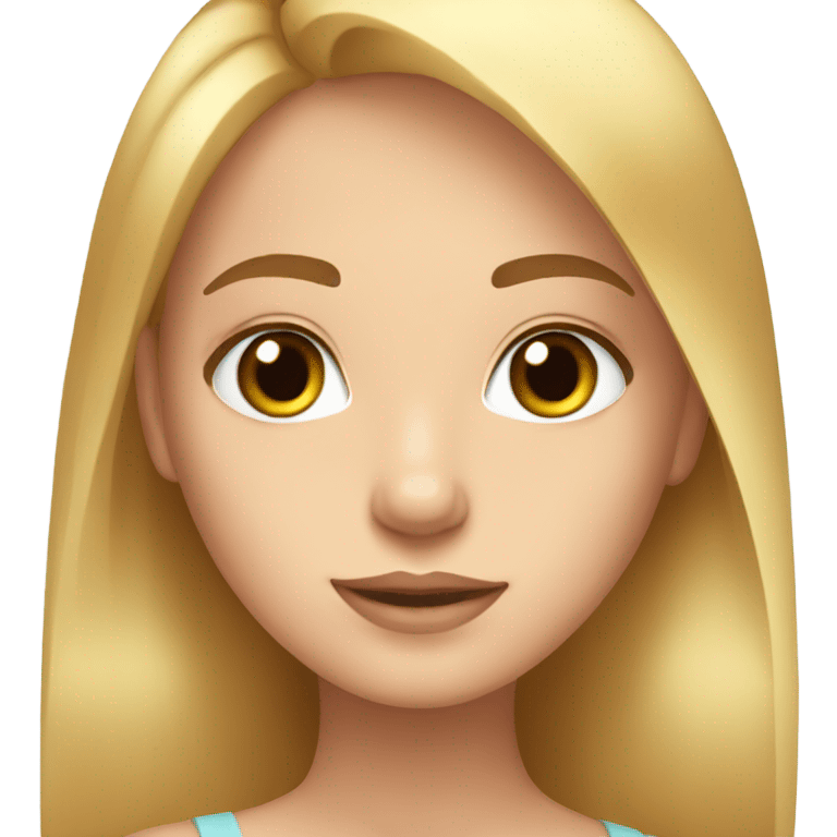 Girl golden hair brown eyes long eyelashes  emoji