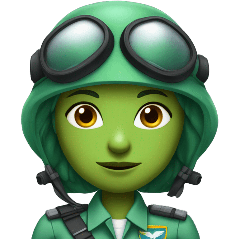 green alien reptilian woman pilot emoji