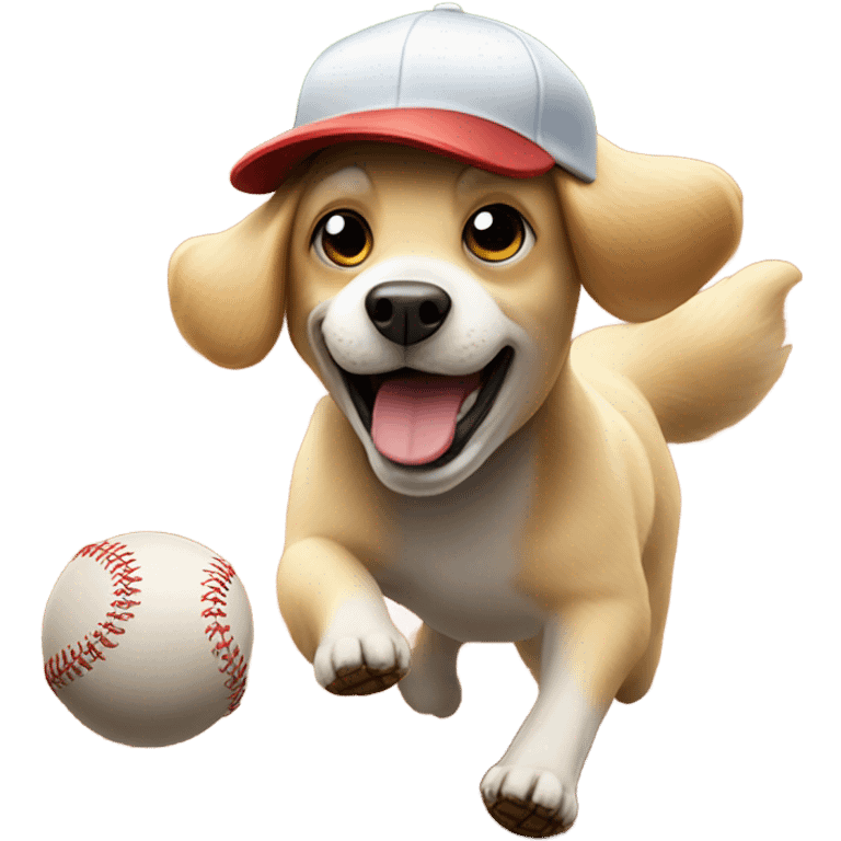 Dog play baseball  emoji