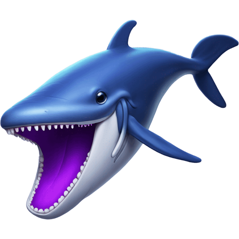 Blue whale purple, open mouth emoji