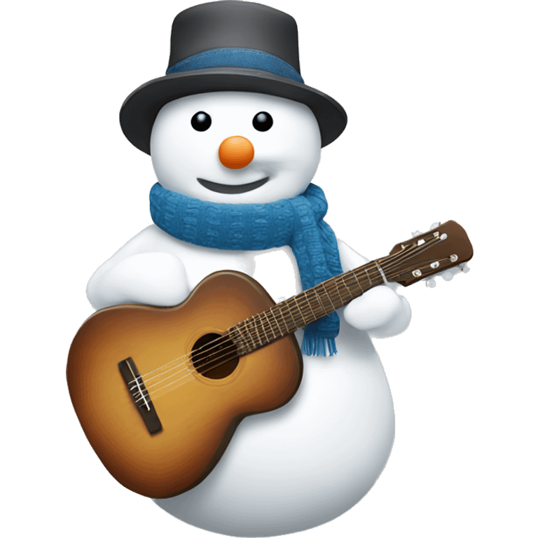 ￼ snowman with the guitar emoji