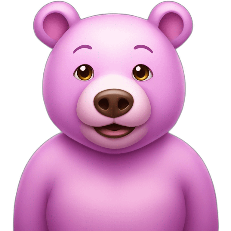 Violett Bear with pig nose  emoji