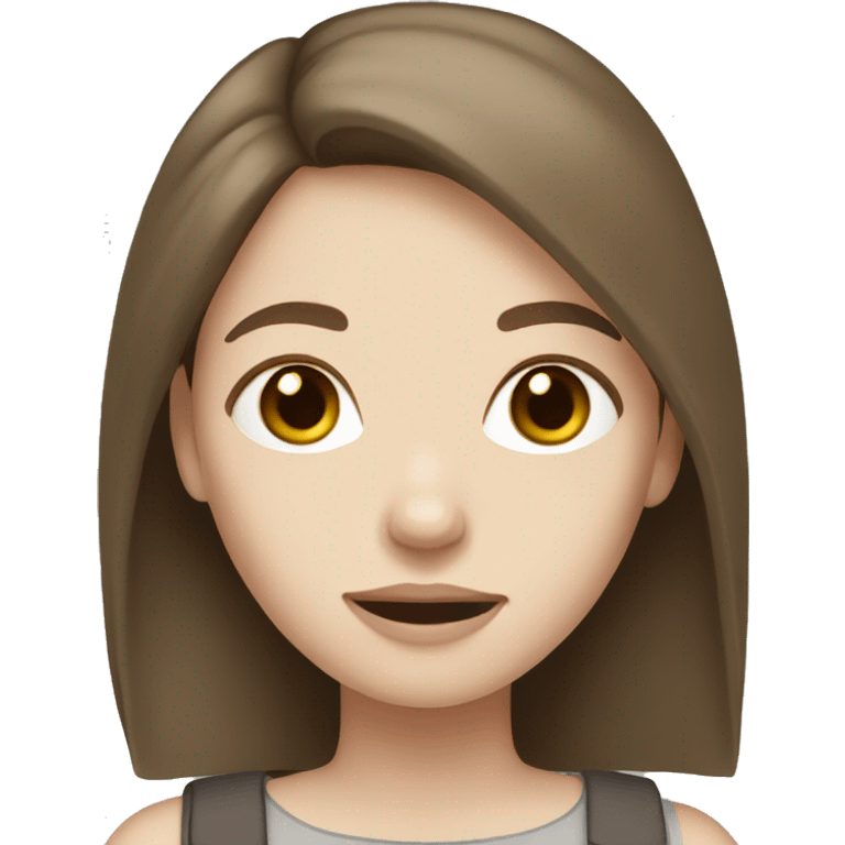 Girl with brown hair and pale skin emoji