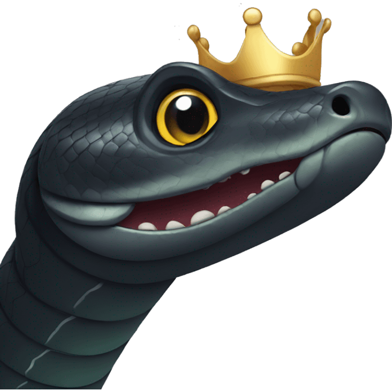 cartoon black snake with a crown emoji