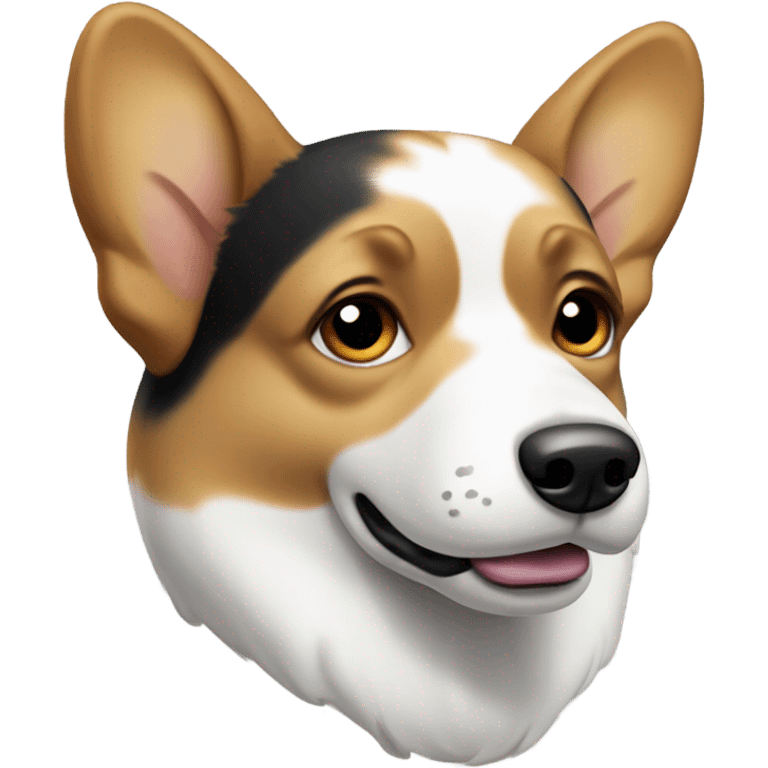 Sad black and white corgi emoji