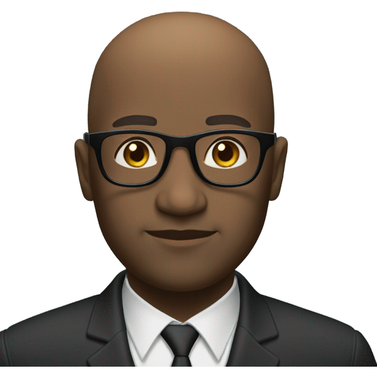 Black bald man with glasses teacher emoji