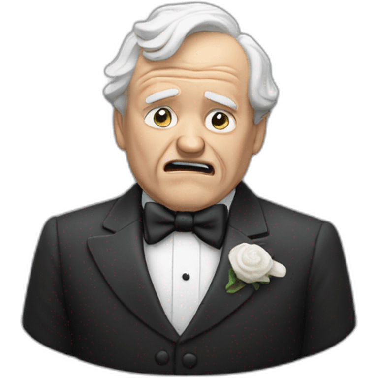 bust of an old white man in a tuxedo who is sobbing emoji