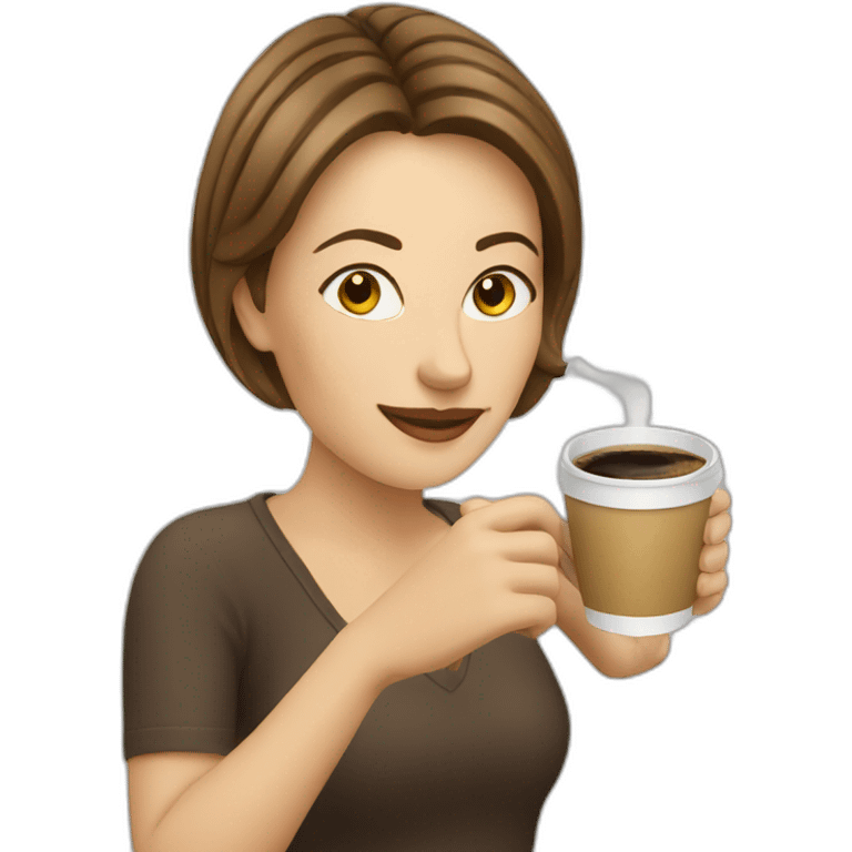 Relaxed white woman drinking coffee emoji