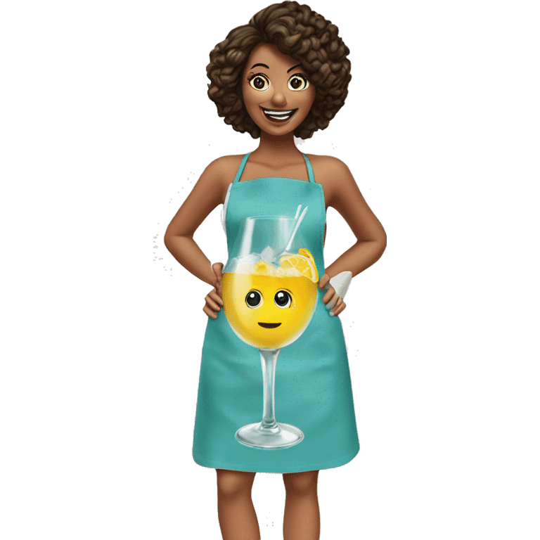 Funny girl apron cocktail  emoji