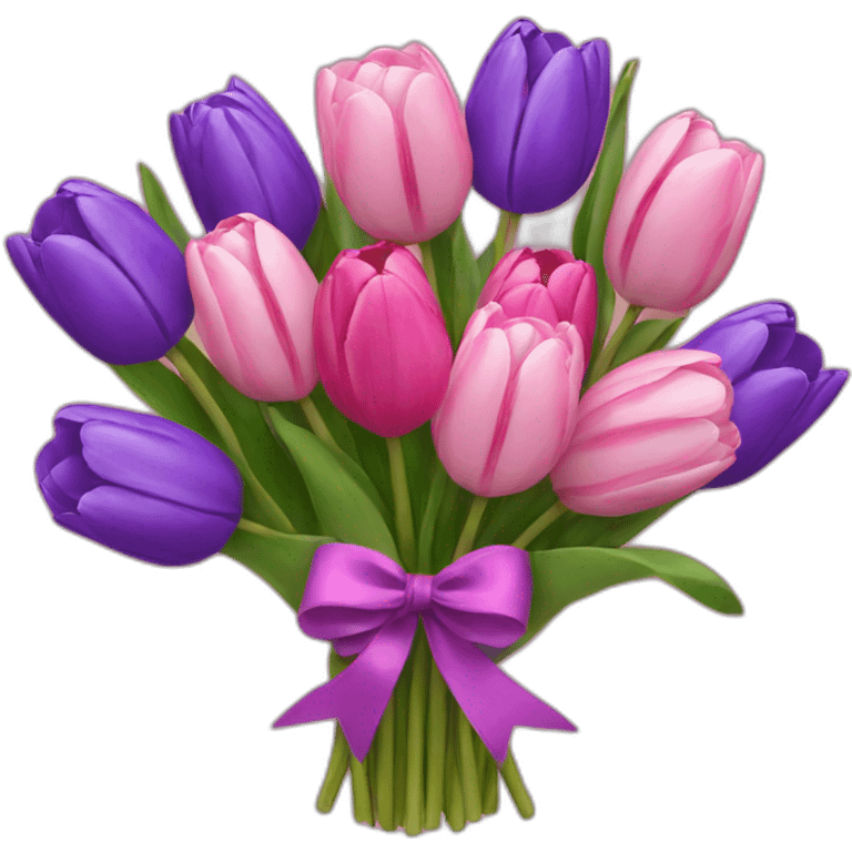 Purple and pink Tulip bouquet emoji