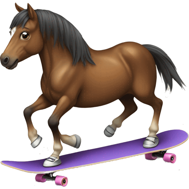 Horse on a skateboard  emoji