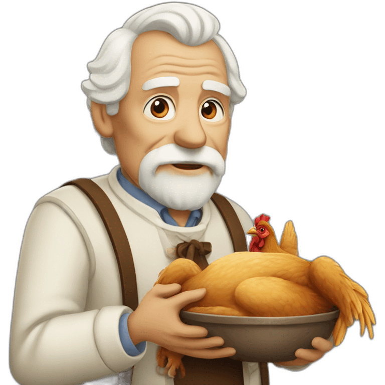 old man married to chicken emoji