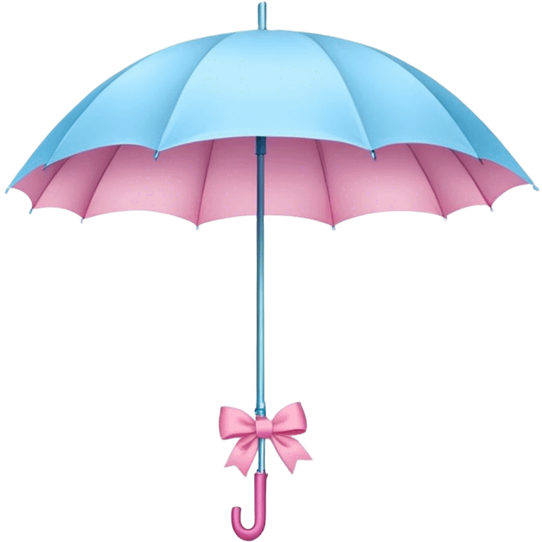 Light blue umbrella with a pink bow emoji