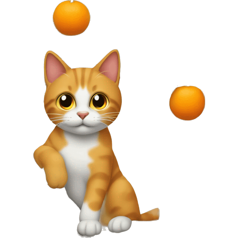 Gato naranja en un árbol  emoji