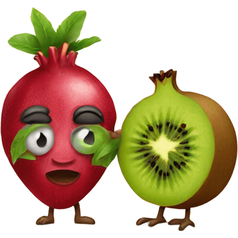 Kiwi and Pomegranate emoji