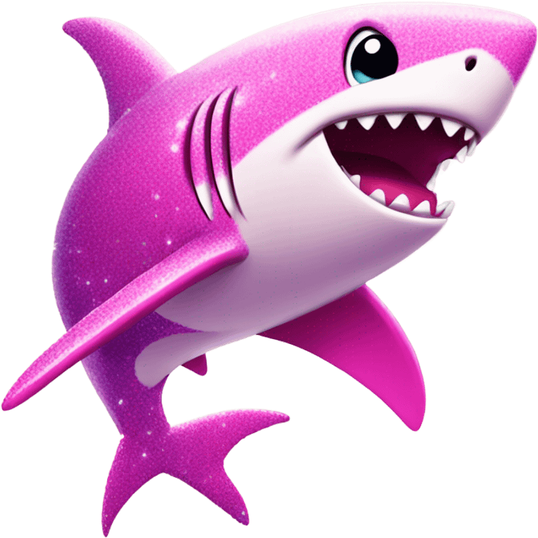 sparkly pink shark emoji