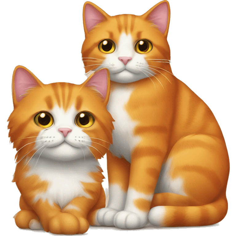 Big orange cat AND tricolour kitty emoji