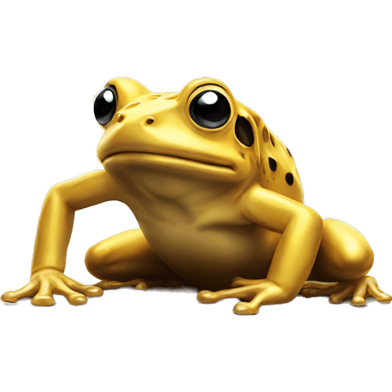 Golden frog, slowly crawling - realism emoji