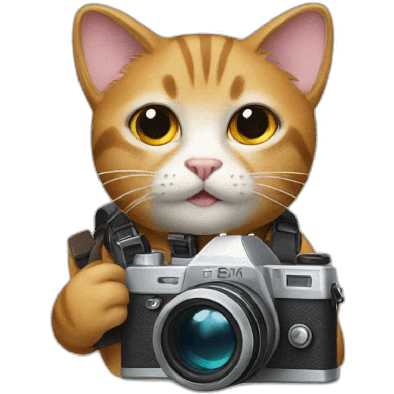 a cat with a camera in hand emoji