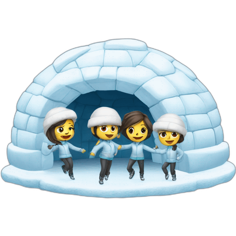 igloo with team dance emoji