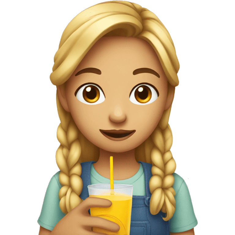 Girl giving someone juice emoji