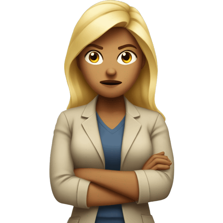 Angry blonde woman crossing her arms emoji