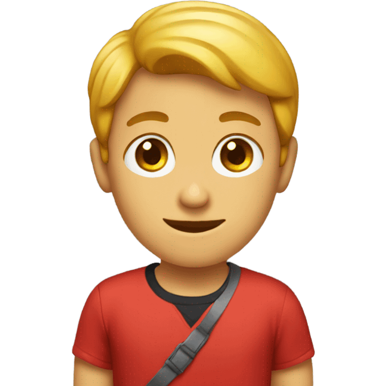 Red tshirt smart boy emoji