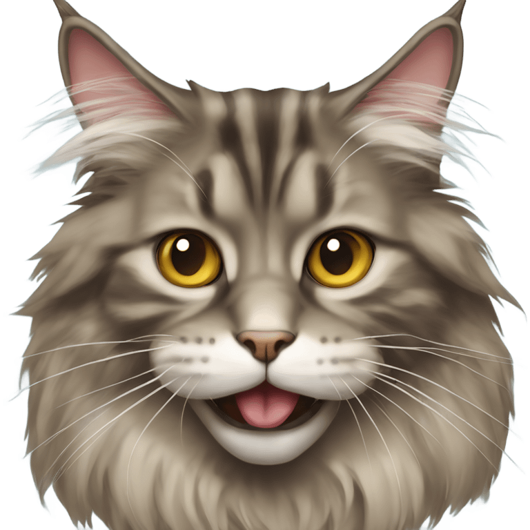 Maine Coon with a stupid mouth and stupid eyes  emoji