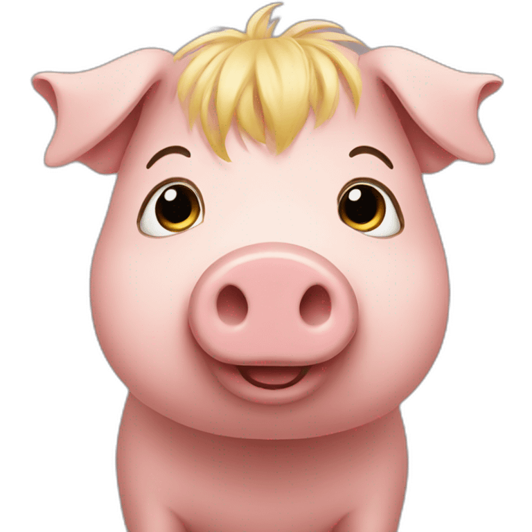 pig with blond hair emoji