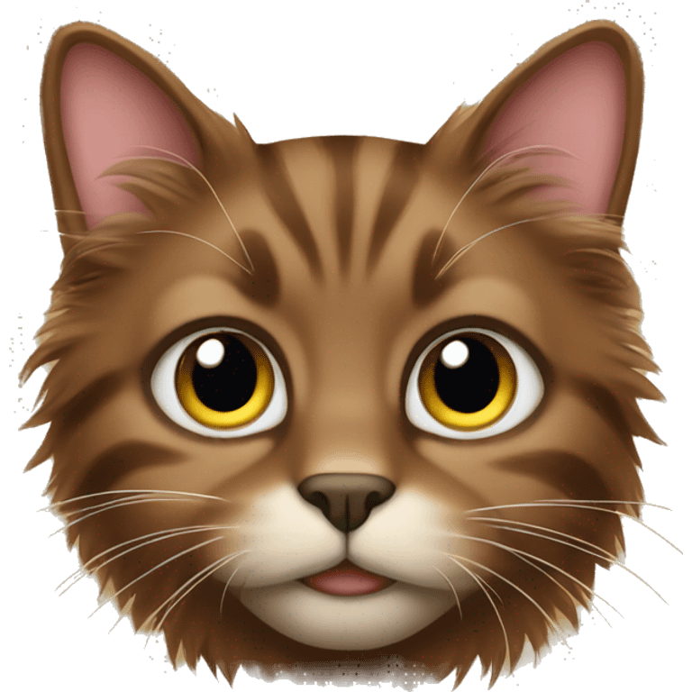 brown fluffy cat  emoji