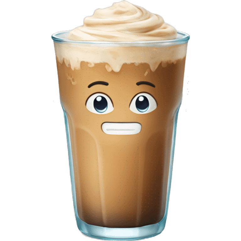 iced latte in glass emoji