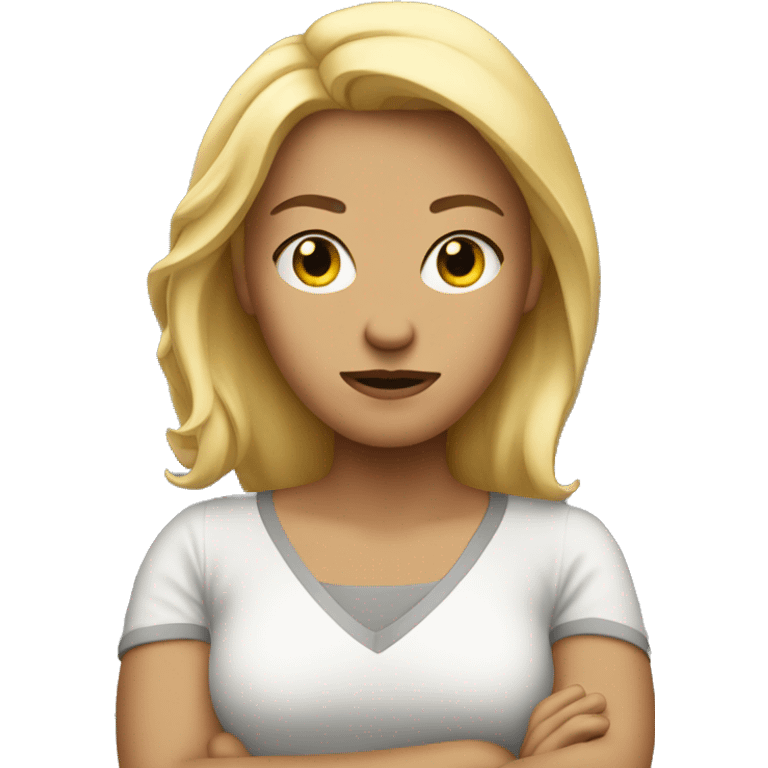 Blonde woman mad with her arms crossed  emoji