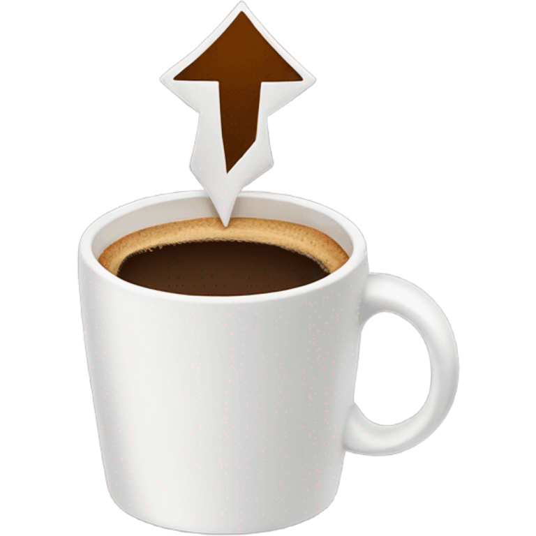 arrow pointing coffee cup emoji