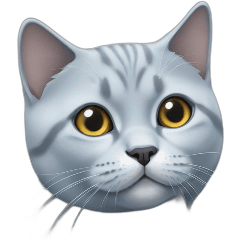 Blue and white British shorthair cat emoji