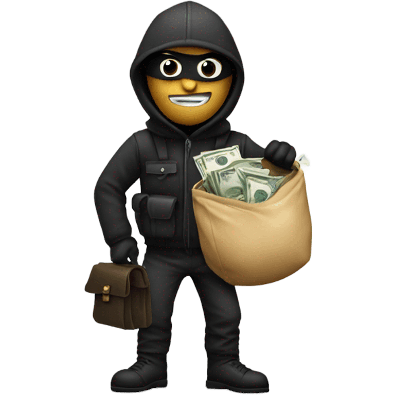 Robber with bag of cash emoji