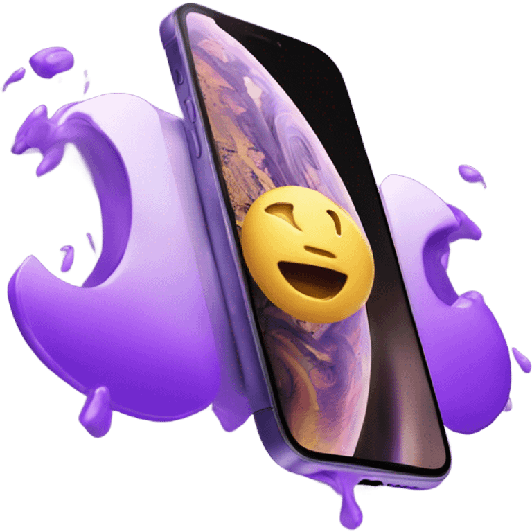 Purple iPhone 14 Pro Max dropping to the ground emoji