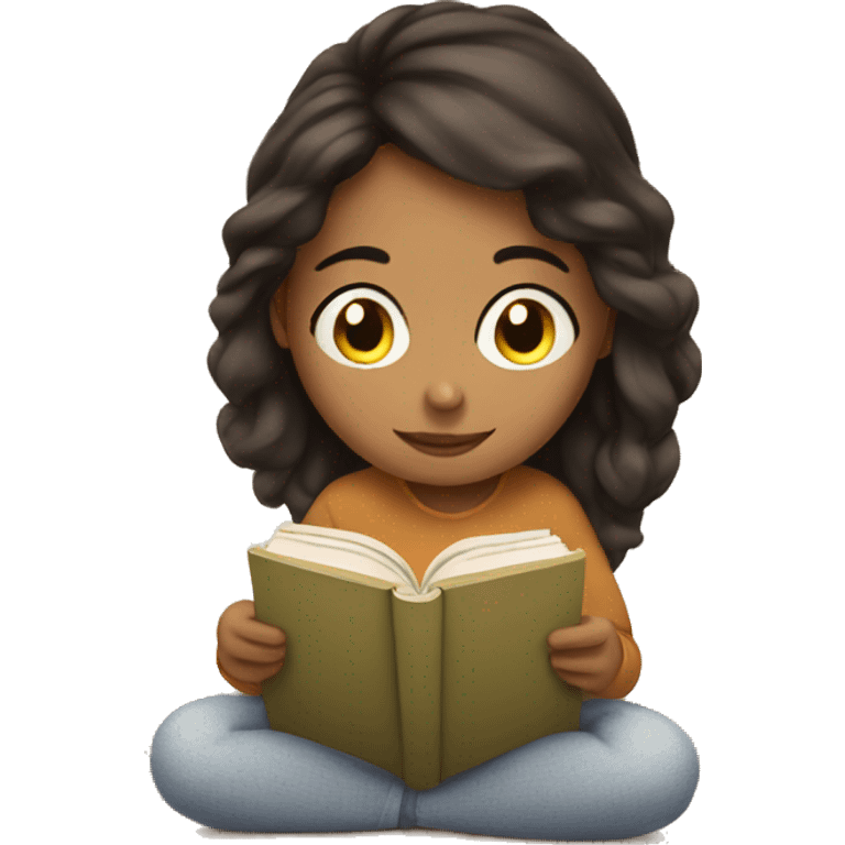 Girl cozy reading emoji