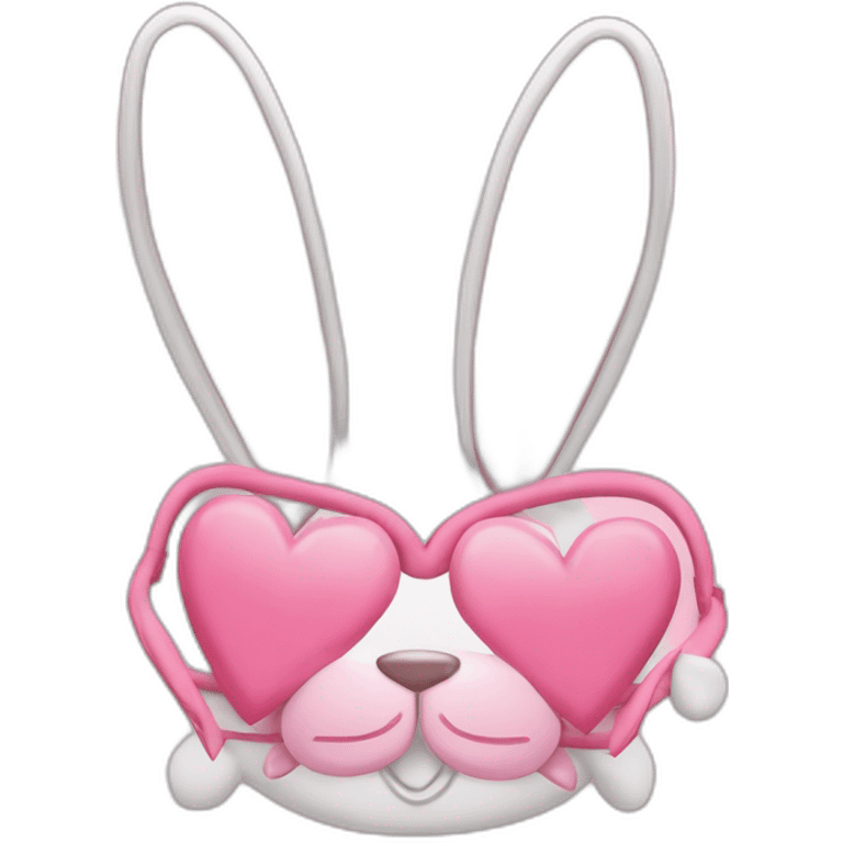 Heart shaped hairband,slender bunny ear, droopy rabbit ear,pink color emoji