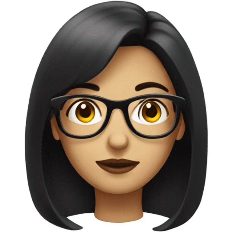 dark haired lady with glasses emoji