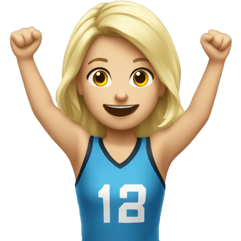 Blond girl cheering at game  emoji