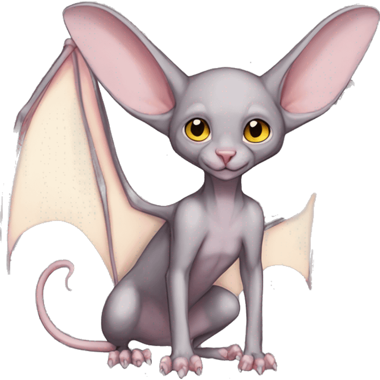 Cool Bat-Sphynx-Rat-Mouse-Rodent-Hybrid-Fakemon full body emoji