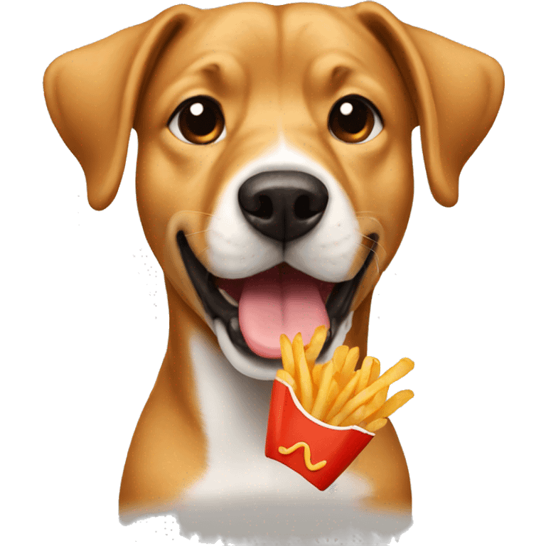 Dog eating French fries emoji