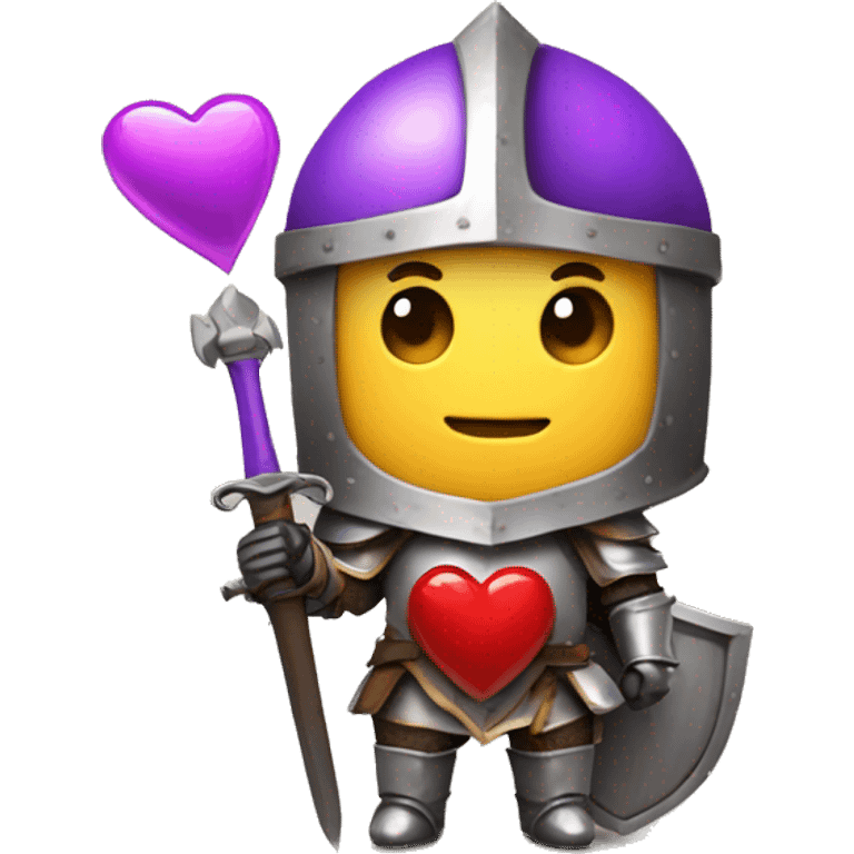 A little knight with the twitch mod icon holding a heart emoji