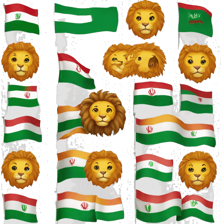 Lion and sun flag of iran emoji